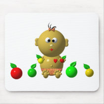 BOUNCING BABY GIRL WITH 6 APPLES