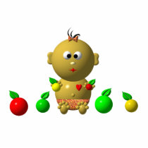 BOUNCING BABY GIRL WITH 6 APPLES