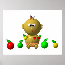 BOUNCING BABY GIRL WITH 6 APPLES