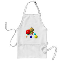 BOUNCING BABY GIRL WITH 8 BALLS APRON