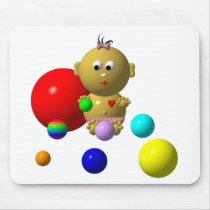 BOUNCING BABY GIRL WITH 8 BALLS