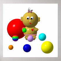BOUNCING BABY GIRL WITH 8 BALLS