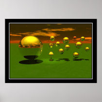 Bouncing Balls Surreal Poster Print