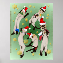 Bouncing Bunch Of Christmas Kitties Print