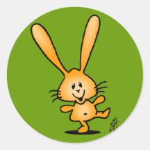 Bouncing Bunny Round Sticker