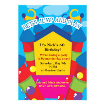 Bouncing castle birthday invitation