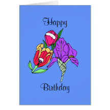 bouquet, Happy, Birthday Card
