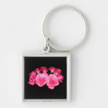 Bouquet of pink roses key chains