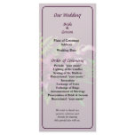 Bouquet of Purple Orchids and Fern Wedding Program rack cards