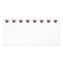 Bouquet of Purple Orchids With Ferns Personalized Photo Card