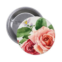 Bouquet of roses button