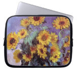 Bouquet of Sunflowers, Monet, Vintage Flowers Art Laptop Sleeve