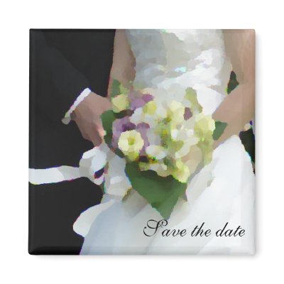 bouquet watercolor, Save the date Refrigerator Magnet by ELF1020