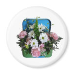 Bouquet With Daisies and Carnations Fridge Magnets