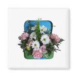Bouquet With Daisies and Carnations Magnet