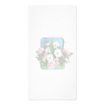 Bouquet With Daisies and Carnations Photo Card Template by SusanSavad