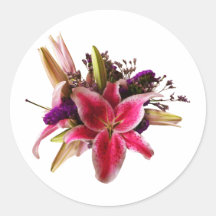 Bouquet With Stargazer Lilies Stickers