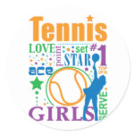 Bourne Tennis Round Stickers