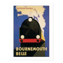 Bournemouth Belle Vintage Travel Poster Postcards