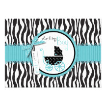 Boutique Chic Boy Card B2 Personalized Invites