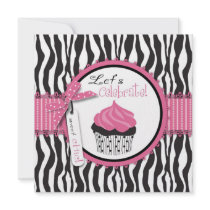 Boutique Chic Cupcake Invitation Square