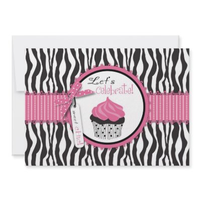 Boutique Chic Cupcakes Invitation Card by LetsCelebrateDesigns