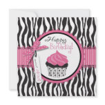 Boutique Chic Cupcakes Square Custom Invitations