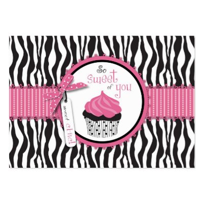 Boutique Chic TY Cupcakes Gift Card Business Card Templates by LetsCelebrateDesigns
