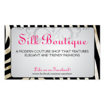 Boutique-Classy Zebra Flourish Business Cards