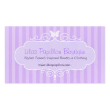 Boutique shop lilac purple clothing swing hang tag business card