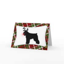 Bouvier des Flandres Reindeer Christmas Card