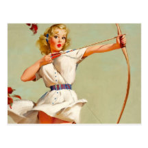 Bow and Arrow Pin-Up Postcard