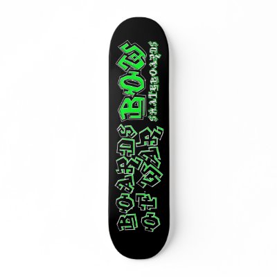 BOW Green Graffiti Deck Skate Decks by BoardsOfWar