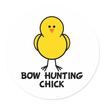 Bow Hunting Chick Round Stickers by chicktshirts8