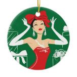 Bow on Top Round Ornament