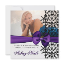 Bowed Damask Accented Invite [Purple]