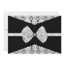 Bowed Damask Invite [Black and White]