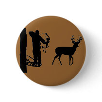 Bowhunter in Treestand Shooting Deer
