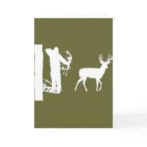 Bowhunter in Treestand Shooting Deer