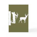 Bowhunter in Treestand Shooting Deer cards