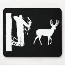 Bowhunter in Treestand Shooting Deer
