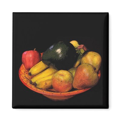 Bowl of Fruit Fridge Magnets by Bebops