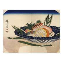 Bowl of Sushi, circa 1800's Japan. Postcard