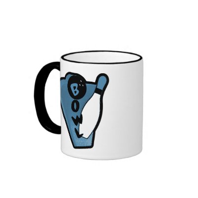 Bowl Pin Retro Bowling Ad Logo Blue Mug by atomic50s