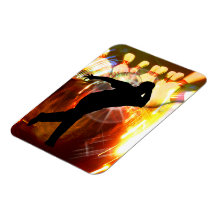 Bowler with Strike Explosion Vinyl Magnets
