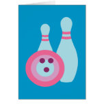 Bowling Ball and Pins Card