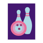 Bowling Ball and Pins Postcard