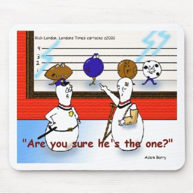Bowling Ball Crimes Funny Gifts & Collectibles Mousepads by beardiethor123