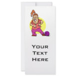 bowling ball crushing foot lady cartoon custom rack card
