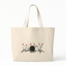 Bowling Ball & Pins: 3D Model: Tote Bags
